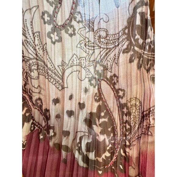 100% Silk Paisley Bead Embroidered Scarf - Picture 6 of 6